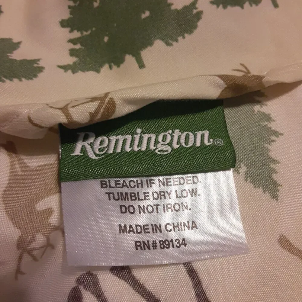 Remington Deer & Pine Flat Sheet Masculine Lodge Outdoorsy